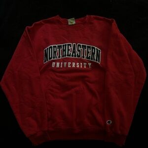 Champion Red Northeastern University Crewneck Sweater
